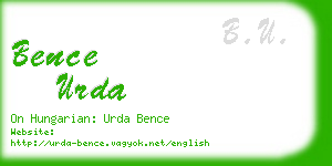 bence urda business card